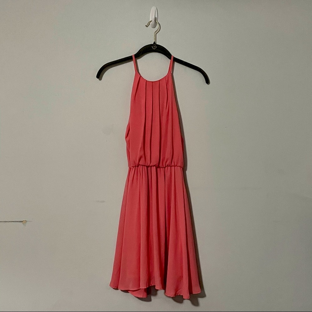lush coral halter dress